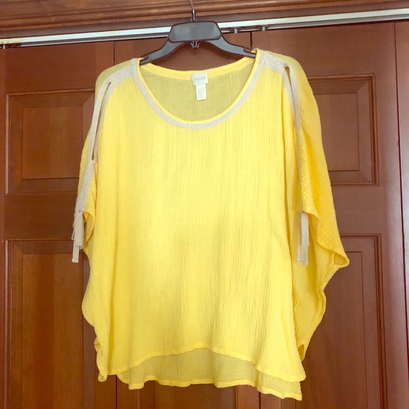 Chico's Tops - Chico’s Yellow Sheer Top/Pacho
